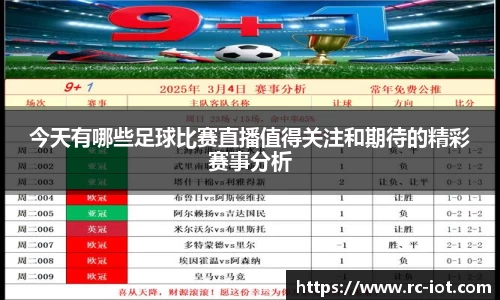 今天有哪些足球比赛直播值得关注和期待的精彩赛事分析